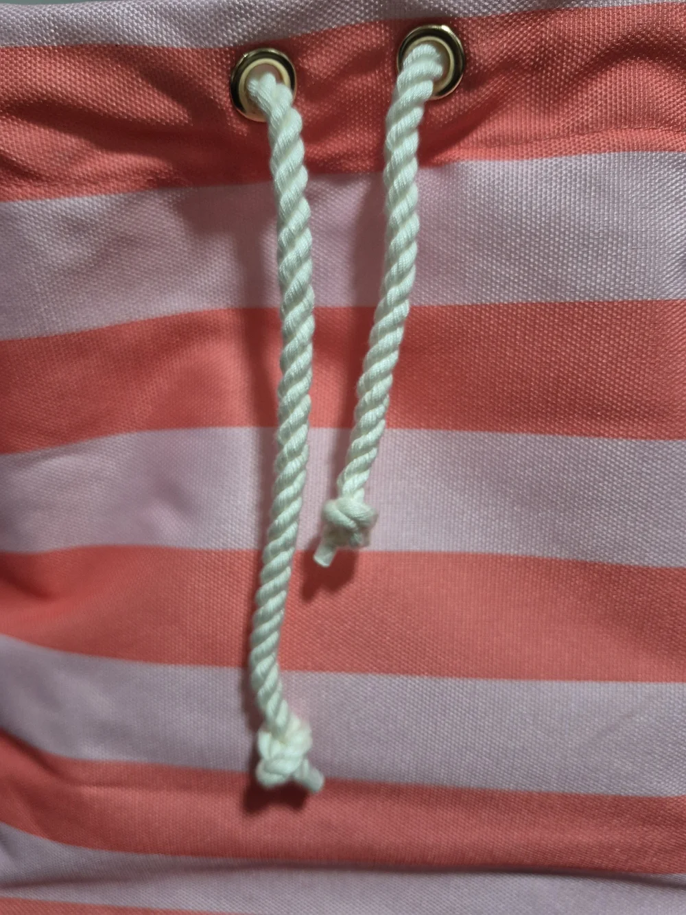 Victoria's Secret Coral and Pink Striped Drawstring Cooler/Backpack